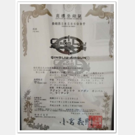 Japan trademark certificate
